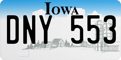 IA license plate DNY553
