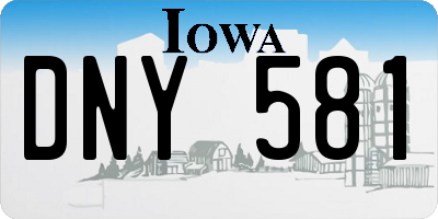 IA license plate DNY581