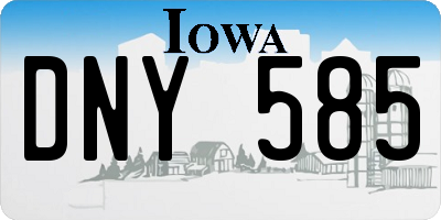 IA license plate DNY585