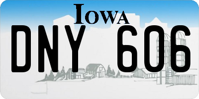 IA license plate DNY606