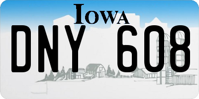 IA license plate DNY608