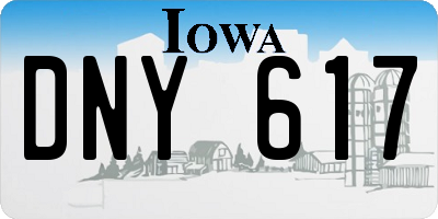 IA license plate DNY617