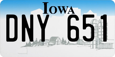 IA license plate DNY651
