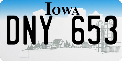 IA license plate DNY653