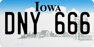 IA license plate DNY666