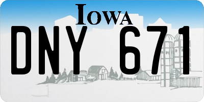 IA license plate DNY671