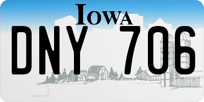 IA license plate DNY706