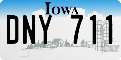 IA license plate DNY711