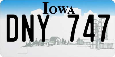 IA license plate DNY747