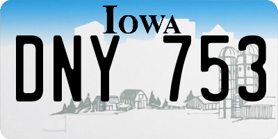 IA license plate DNY753