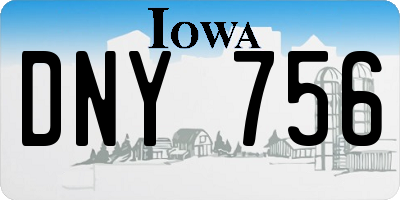 IA license plate DNY756