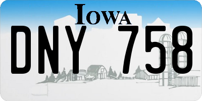 IA license plate DNY758
