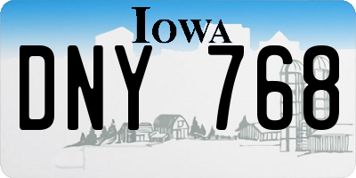 IA license plate DNY768