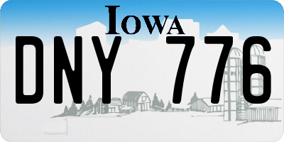 IA license plate DNY776