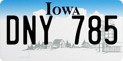 IA license plate DNY785