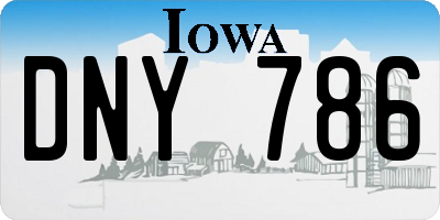 IA license plate DNY786