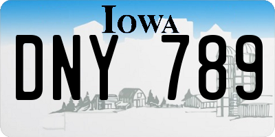 IA license plate DNY789