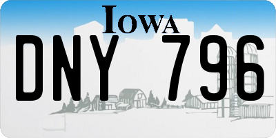 IA license plate DNY796