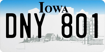 IA license plate DNY801