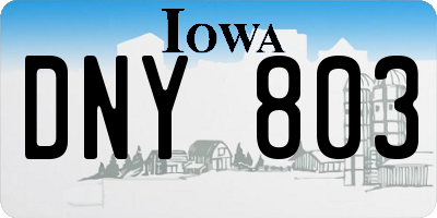 IA license plate DNY803