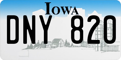 IA license plate DNY820