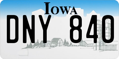 IA license plate DNY840