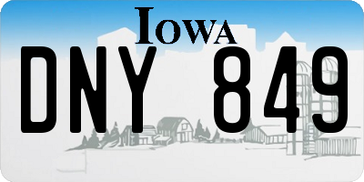 IA license plate DNY849