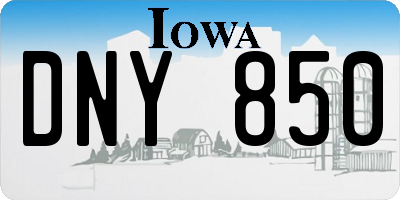 IA license plate DNY850