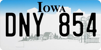 IA license plate DNY854