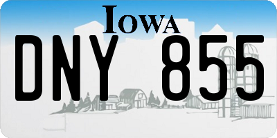 IA license plate DNY855
