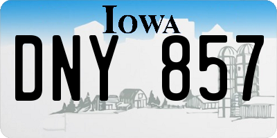 IA license plate DNY857
