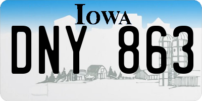 IA license plate DNY863