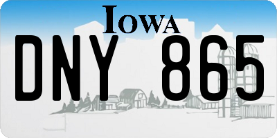 IA license plate DNY865