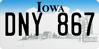 IA license plate DNY867