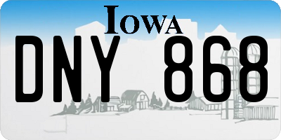 IA license plate DNY868