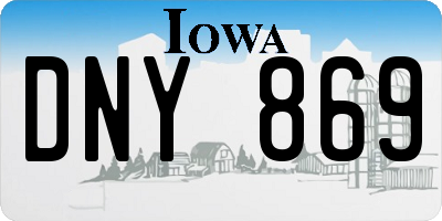IA license plate DNY869