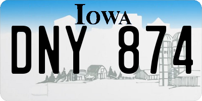 IA license plate DNY874