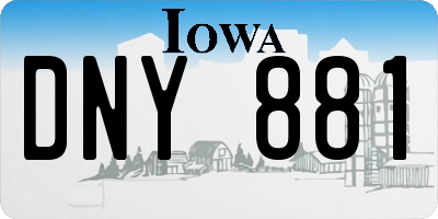 IA license plate DNY881