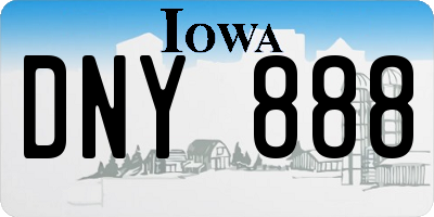 IA license plate DNY888