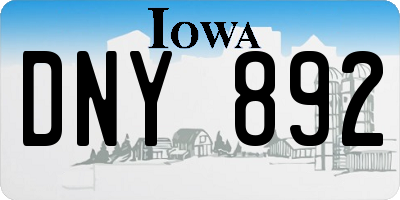IA license plate DNY892