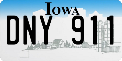 IA license plate DNY911