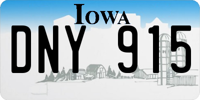 IA license plate DNY915