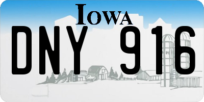 IA license plate DNY916