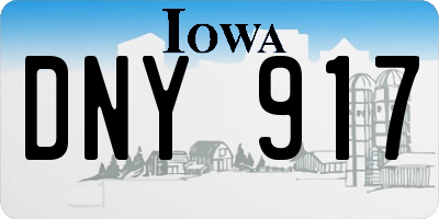 IA license plate DNY917