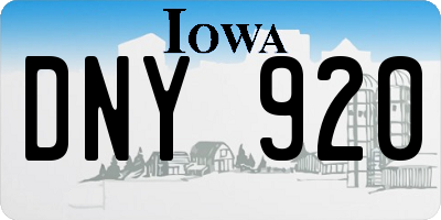 IA license plate DNY920