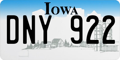 IA license plate DNY922