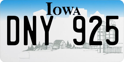 IA license plate DNY925