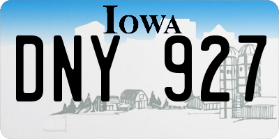 IA license plate DNY927