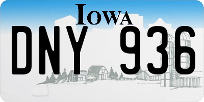 IA license plate DNY936