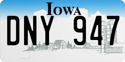 IA license plate DNY947